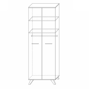 Шкаф двухдверный высокий Вега Скандинавия