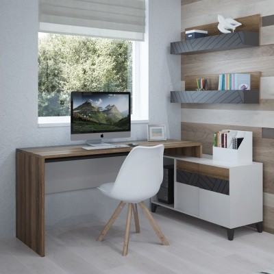 Стол письменный с большой тумбой (мод 3+5) Гринвич