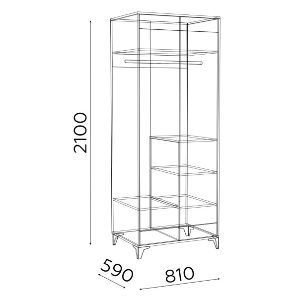 Шкаф двухдверный (мод.8) Гринвич