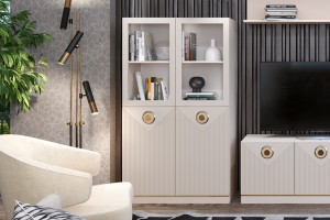 Шкаф-витрина двухдверный низкий КАПРИ Распродажа