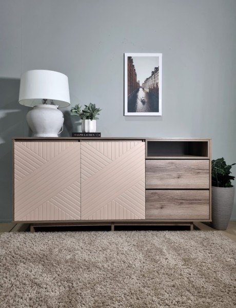 Комодино MODERNO-1800 В-1, Делано серый, Ф-3 Бисквит мат