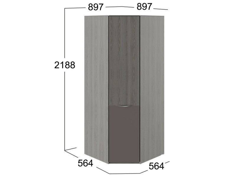 Шкаф угловой фасад ЛКП Либерти