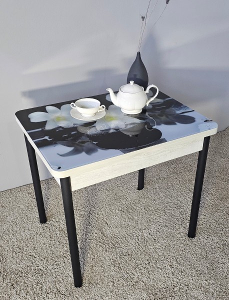 Стол обеденный поворотно раскладной Квинс фотопечать