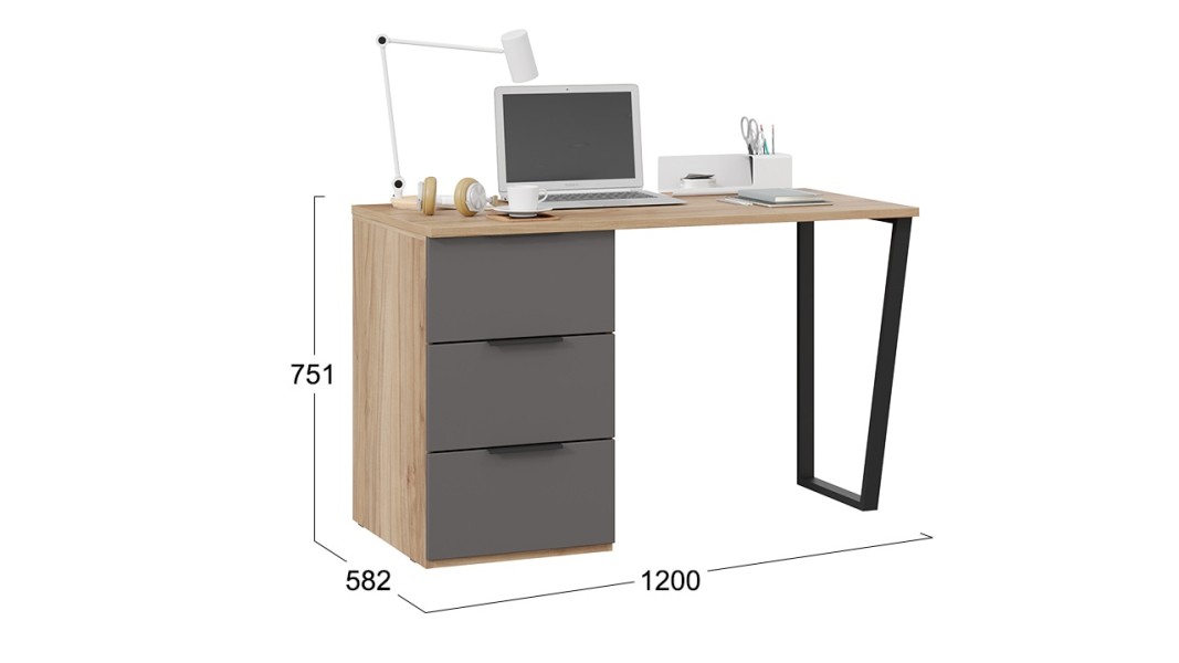 Стол письменный с тумбой универсальной Порто